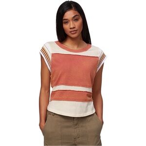 Free People Hint of Stripe color block t shirt